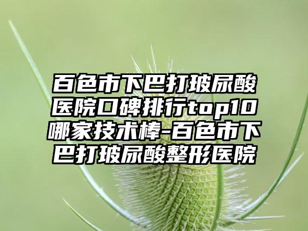 百色市下巴打玻尿酸医院口碑排行top10哪家技术棒-百色市下巴打玻尿酸整形医院