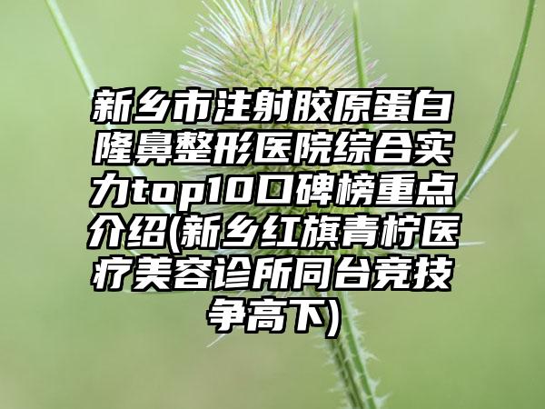 新乡市注射胶原蛋白隆鼻整形医院综合实力top10口碑榜重点介绍(新乡红旗青柠医疗美容诊所同台竞技争高下)