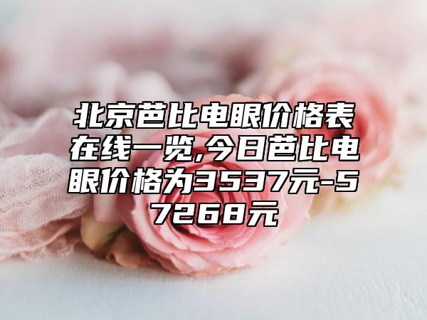 北京芭比电眼价格表在线一览,今日芭比电眼价格为3537元-57268元